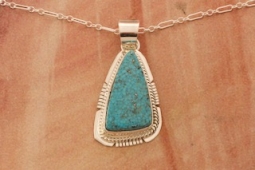Genuine Kingman Turquoise Sterling Silver Pendant